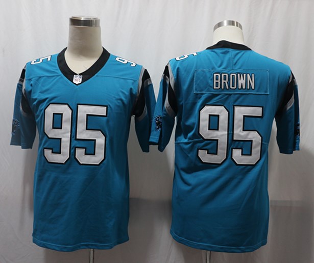 Men's Carolina Panthers Derrick Brown #95 Blue Jersey